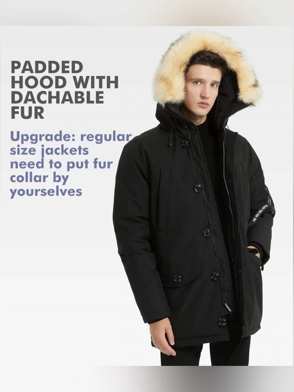 PUREMSX X4709- Men's Vegan Down Insulated Navy Jacket Parka